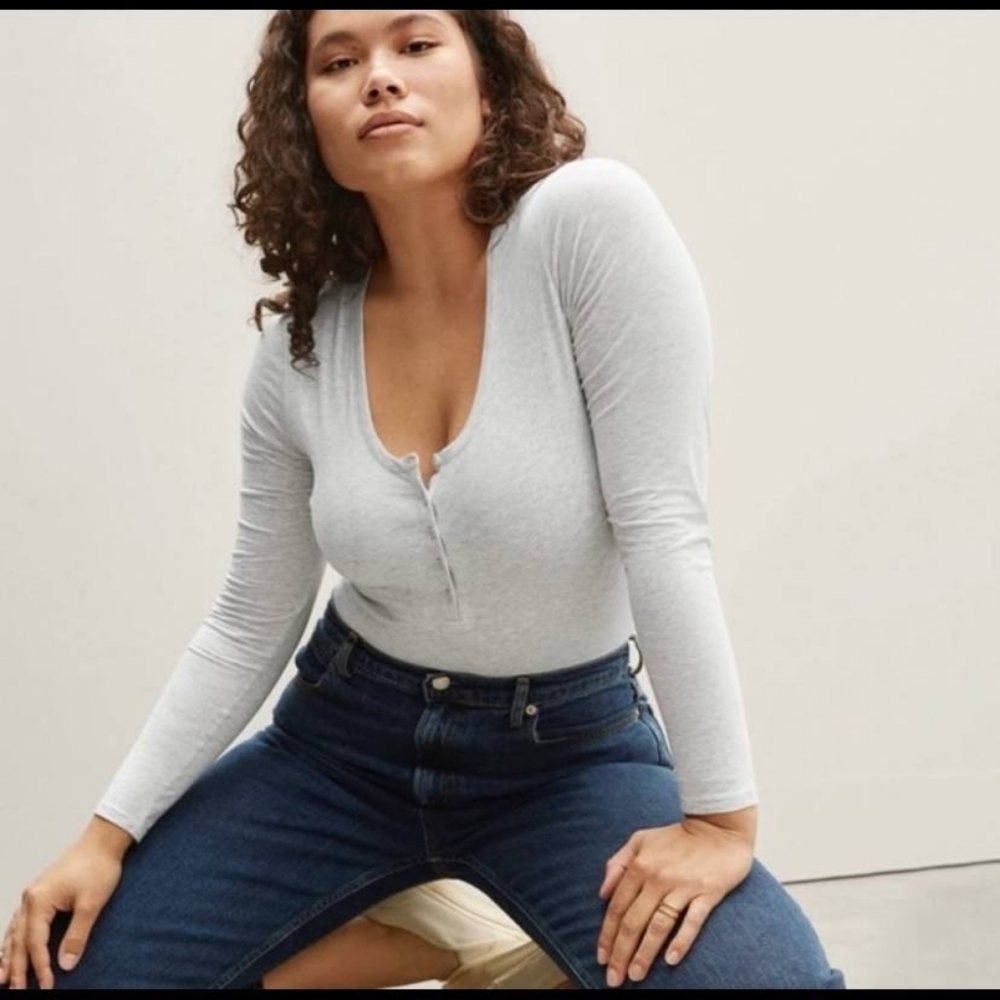 Everlane Henley Bodysuit XS Grey